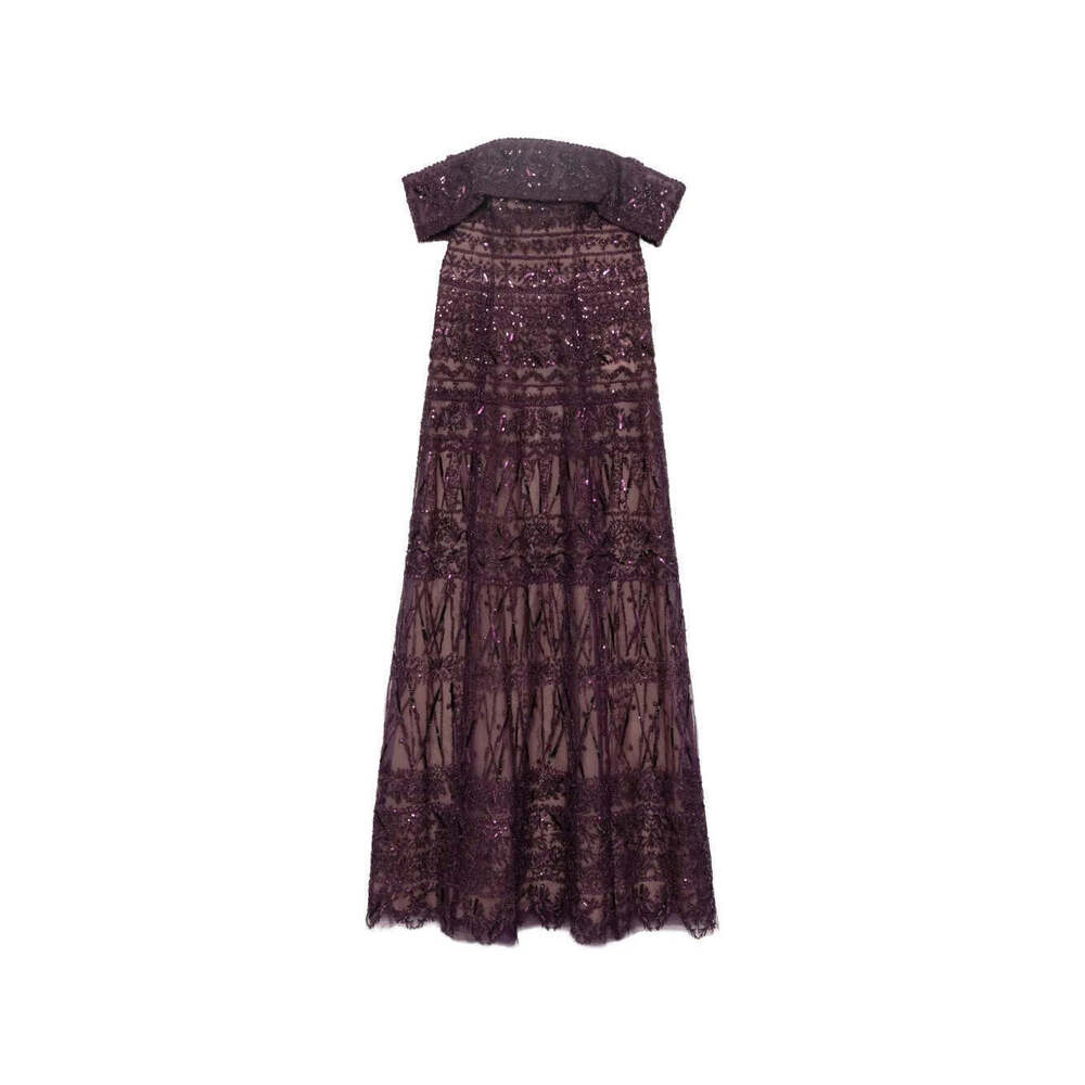SAIID KOBEISY Beaded Tulle Dress